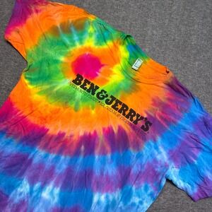Ben &‎ Jerry's T-Shirt Mens 2XL Multicolor Tie Dye Graphic Short Sleeve
